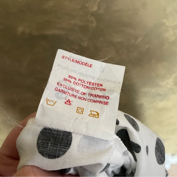 Vintage 80s Polka Dot Belted Smock Bib Dress - Picture 6 of 7